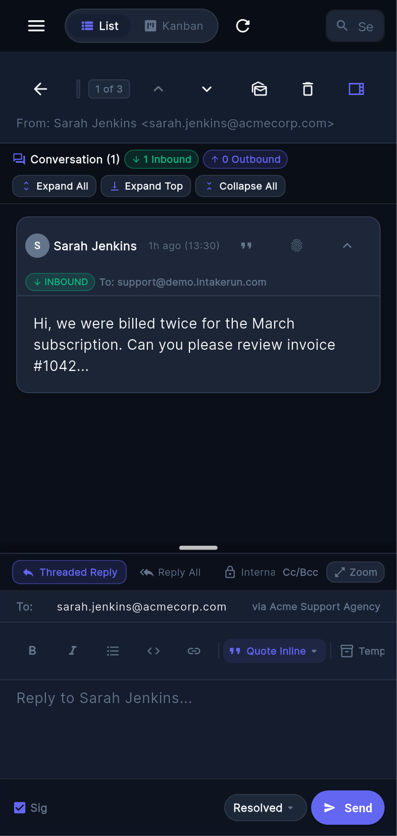 IntakeRun board on Android